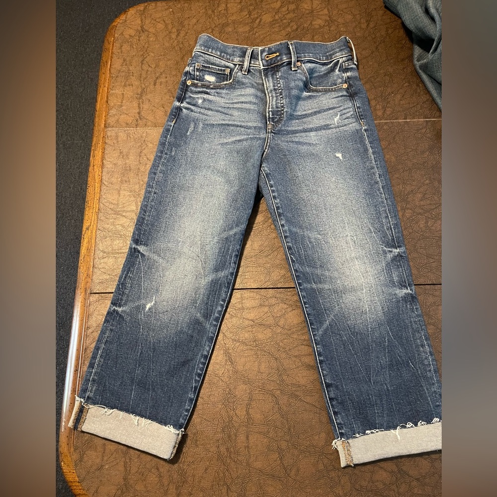 Express Women’s Straight Ankle High Rise size 4S Blue jeans